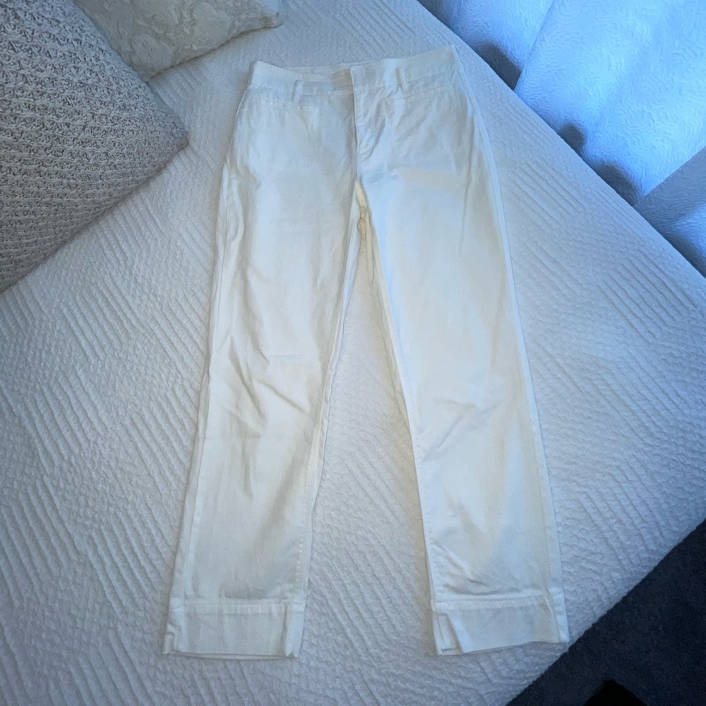 LOFT Flare Capri Pants in White